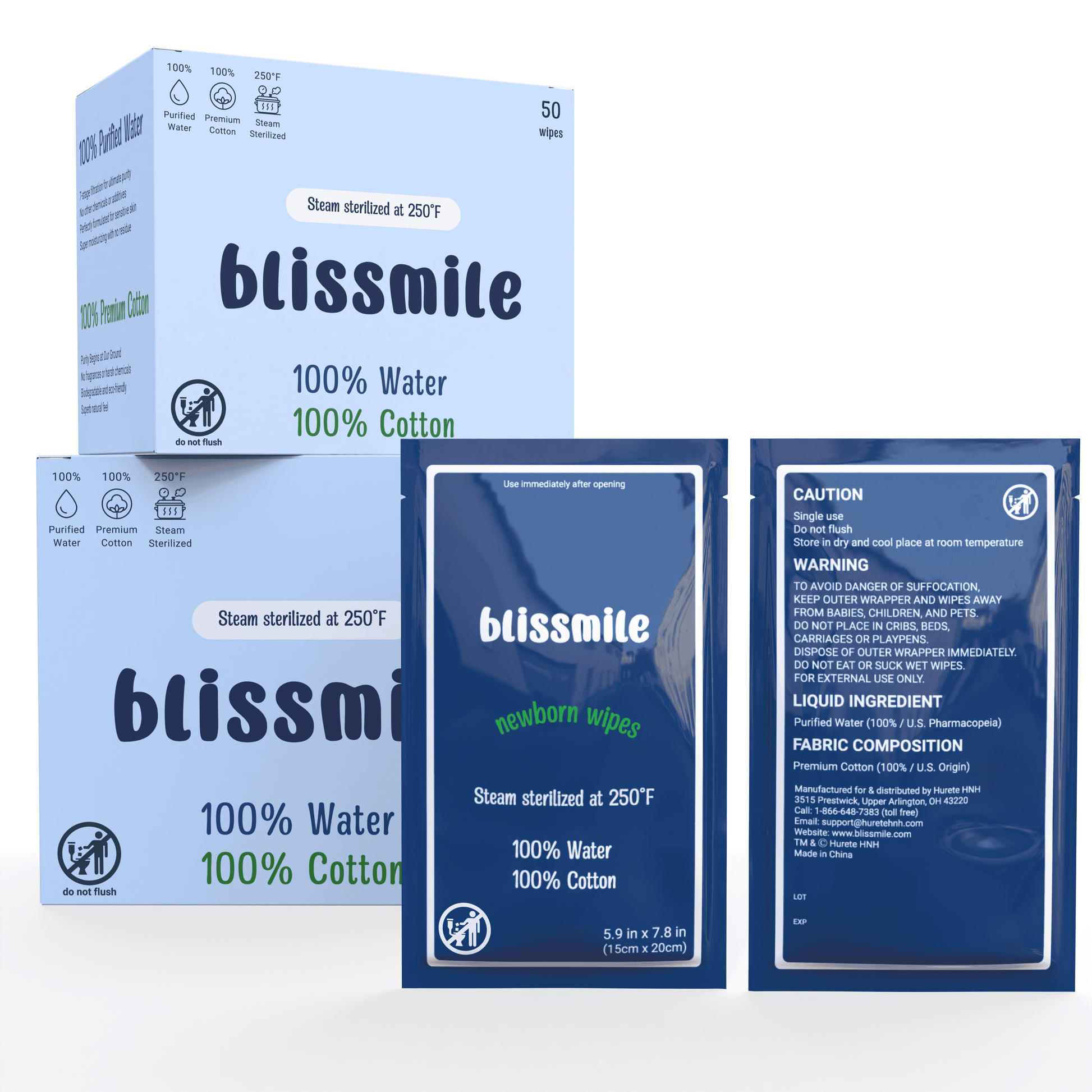 Blissmile 100% Water Only Baby Wipes - More Pure, More Convenient