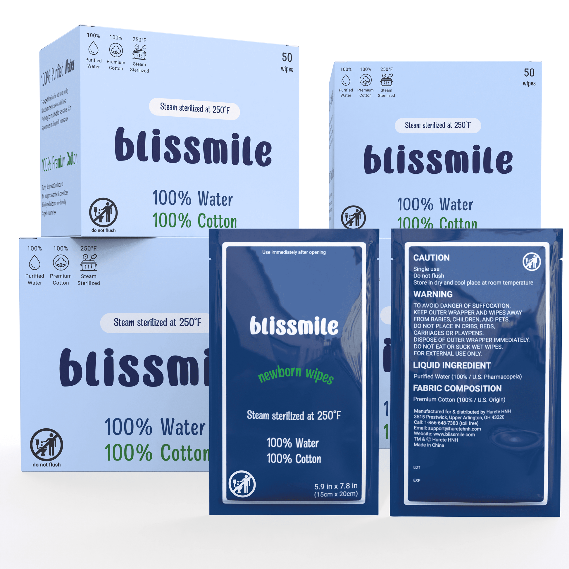 Blissmile 100% Water Only Baby Wipes - More Pure, More Convenient